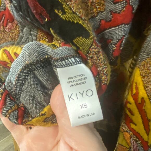 KIYO USA Floral Tapestry Cowl Neck Top XS Boho Artwear Fall Sweater Knit autumn - Picture 8 of 8